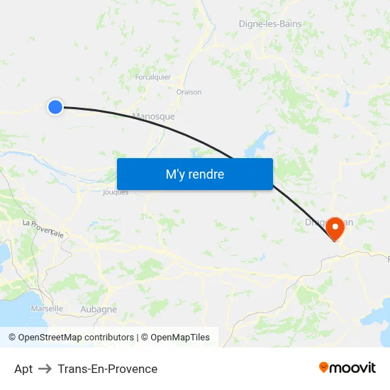 Apt to Trans-En-Provence map