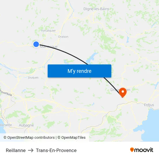 Reillanne to Trans-En-Provence map