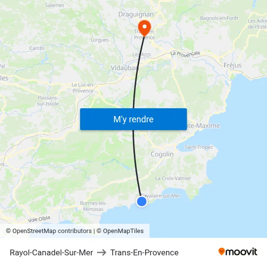 Rayol-Canadel-Sur-Mer to Trans-En-Provence map