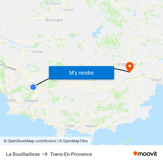 La Bouilladisse to Trans-En-Provence map