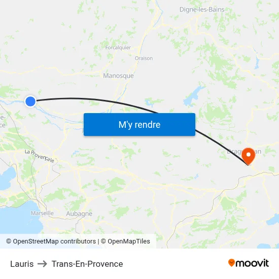 Lauris to Trans-En-Provence map