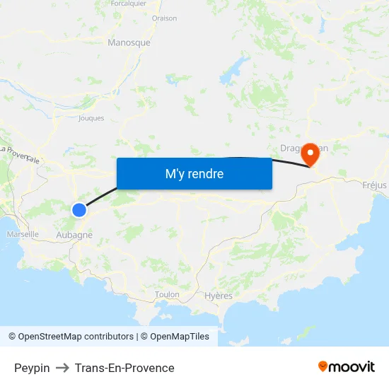 Peypin to Trans-En-Provence map