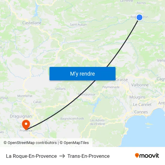 La Roque-En-Provence to Trans-En-Provence map