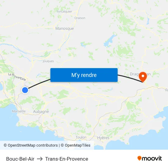 Bouc-Bel-Air to Trans-En-Provence map