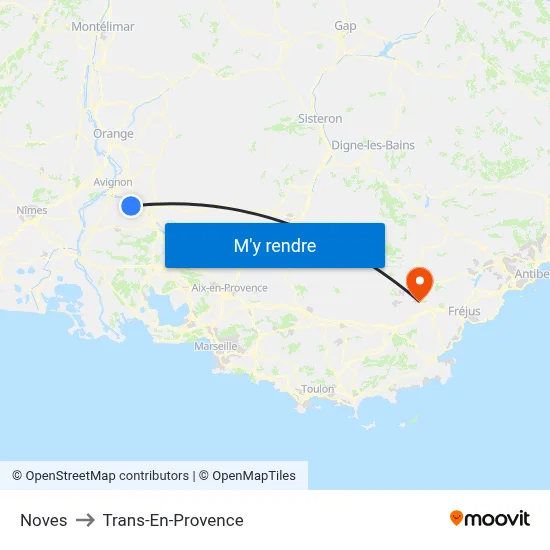 Noves to Trans-En-Provence map