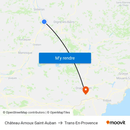Château-Arnoux-Saint-Auban to Trans-En-Provence map