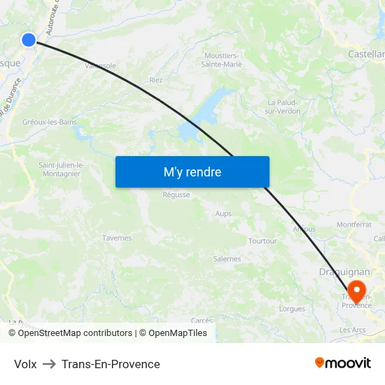 Volx to Trans-En-Provence map