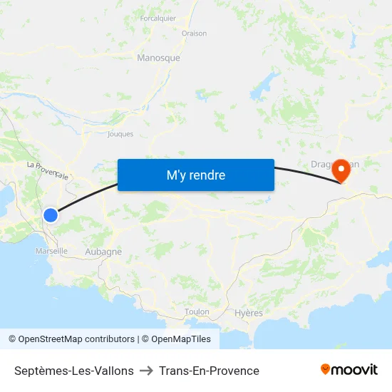 Septèmes-Les-Vallons to Trans-En-Provence map