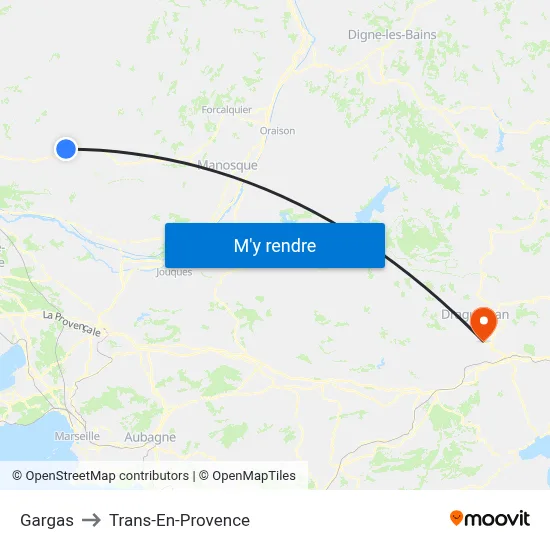 Gargas to Trans-En-Provence map