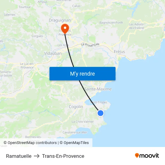 Ramatuelle to Trans-En-Provence map