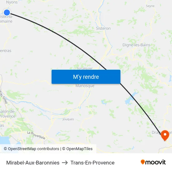 Mirabel-Aux-Baronnies to Trans-En-Provence map