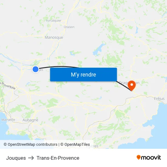 Jouques to Trans-En-Provence map