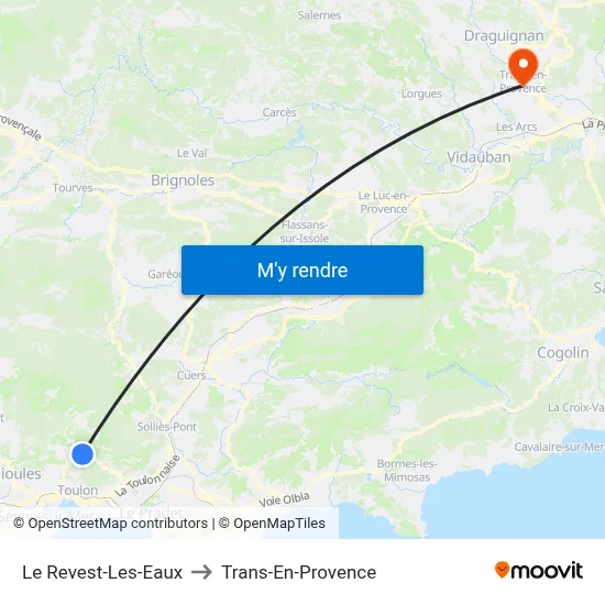 Le Revest-Les-Eaux to Trans-En-Provence map