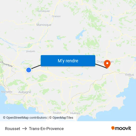 Rousset to Trans-En-Provence map