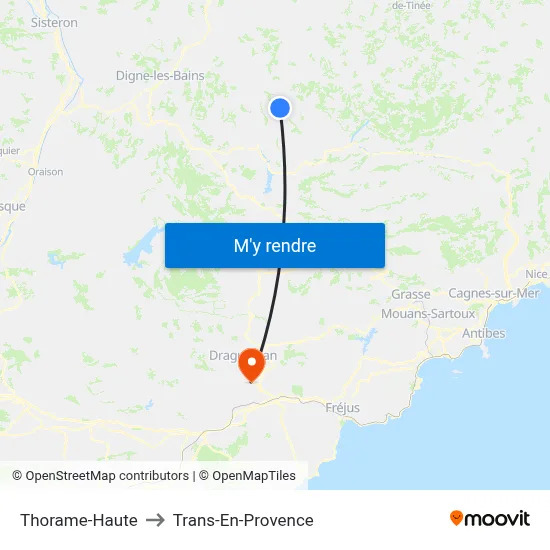 Thorame-Haute to Trans-En-Provence map