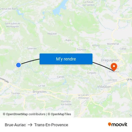 Brue-Auriac to Trans-En-Provence map