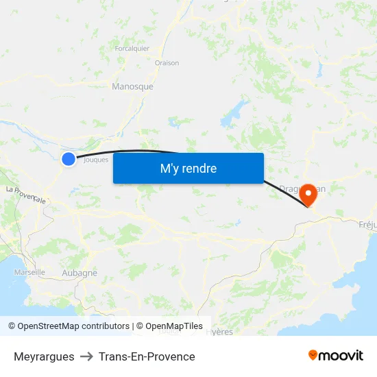 Meyrargues to Trans-En-Provence map
