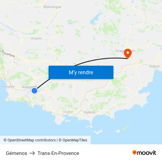 Gémenos to Trans-En-Provence map