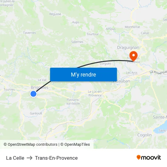La Celle to Trans-En-Provence map