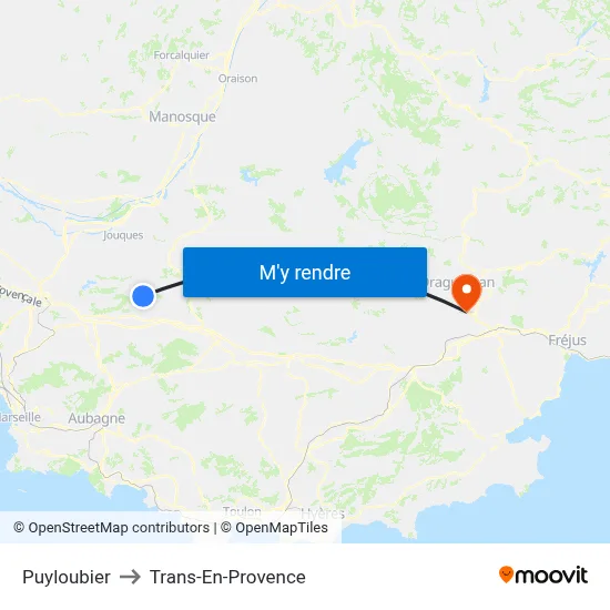 Puyloubier to Trans-En-Provence map