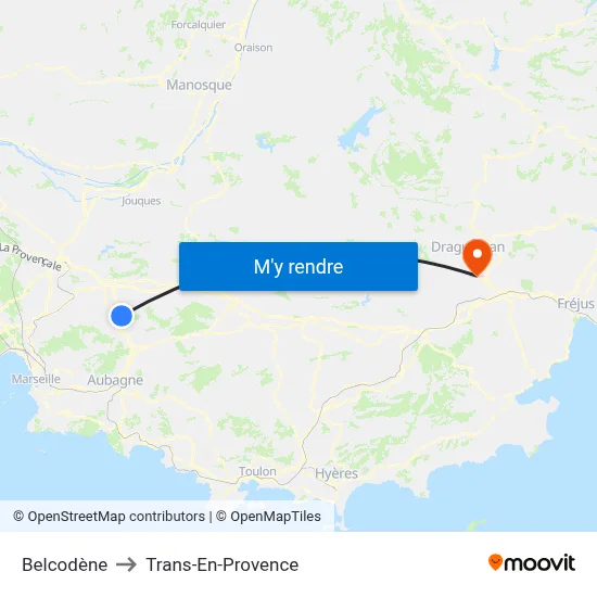 Belcodène to Trans-En-Provence map