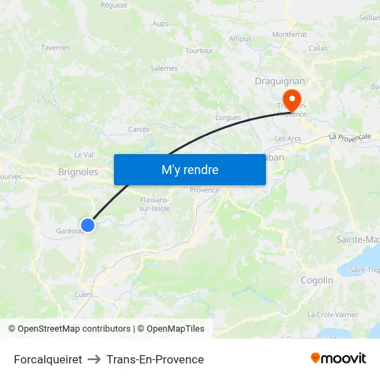 Forcalqueiret to Trans-En-Provence map