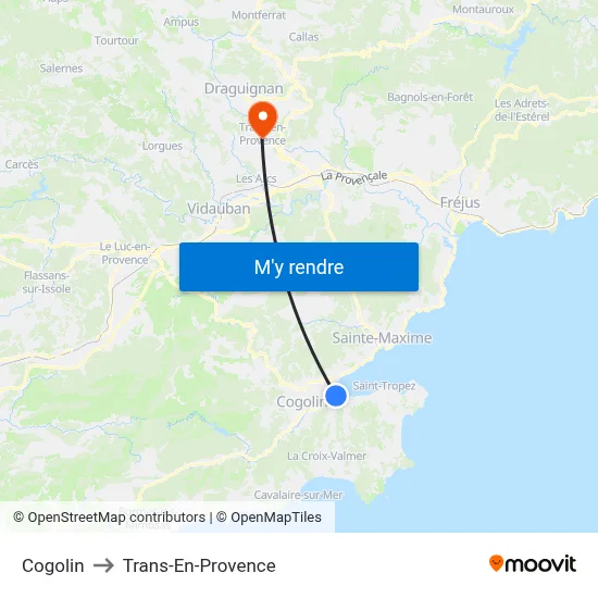 Cogolin to Trans-En-Provence map