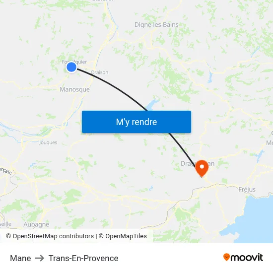 Mane to Trans-En-Provence map