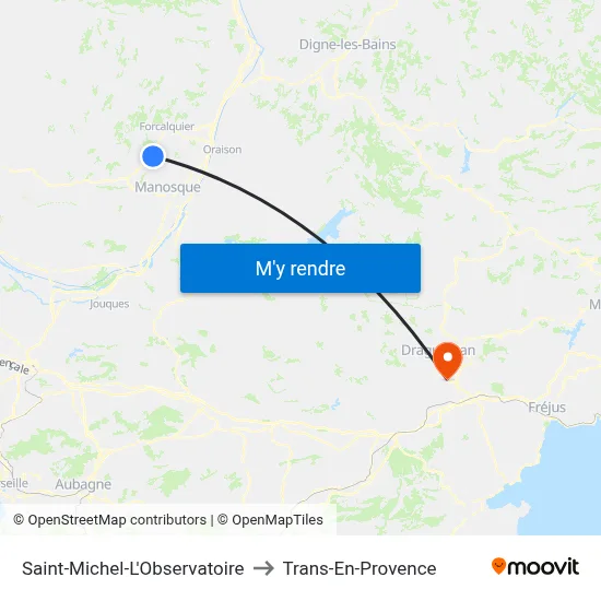 Saint-Michel-L'Observatoire to Trans-En-Provence map