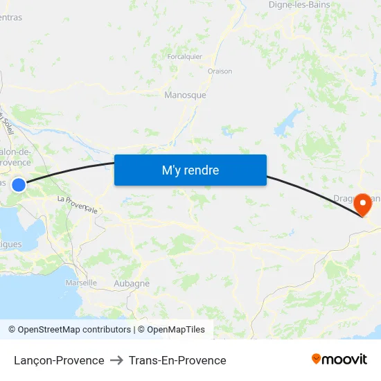 Lançon-Provence to Trans-En-Provence map