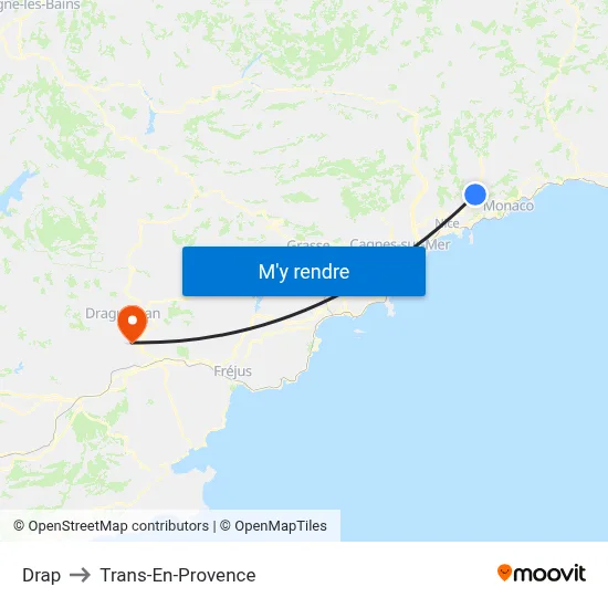Drap to Trans-En-Provence map