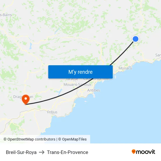 Breil-Sur-Roya to Trans-En-Provence map