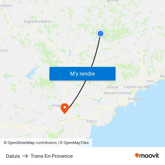 Daluis to Trans-En-Provence map