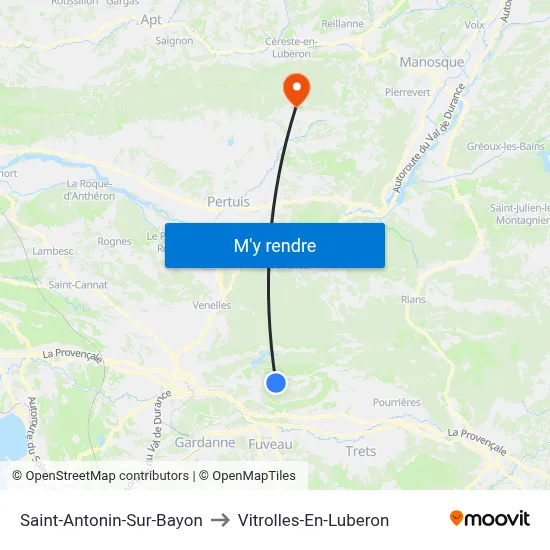 Saint-Antonin-Sur-Bayon to Vitrolles-En-Luberon map