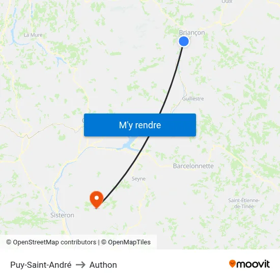 Puy-Saint-André to Authon map