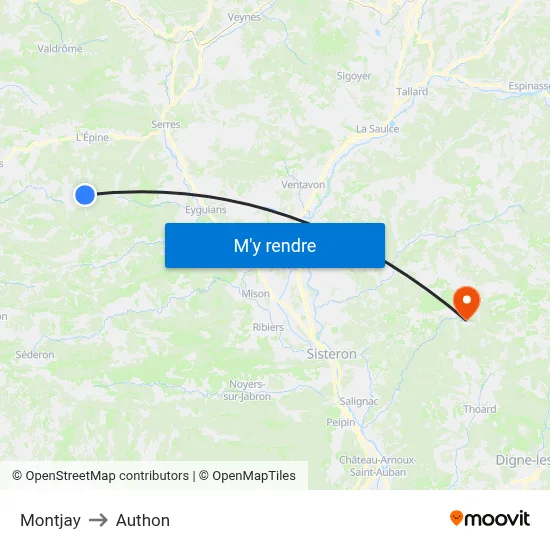 Montjay to Authon map