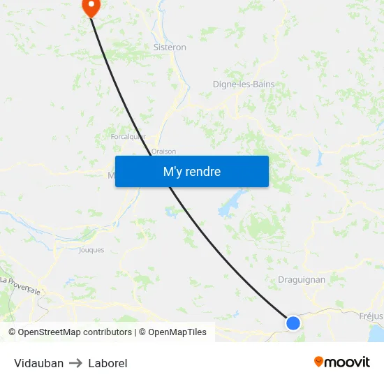Vidauban to Laborel map