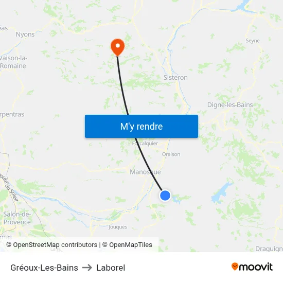 Gréoux-Les-Bains to Laborel map
