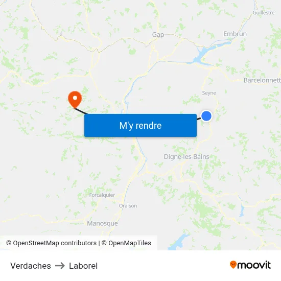 Verdaches to Laborel map