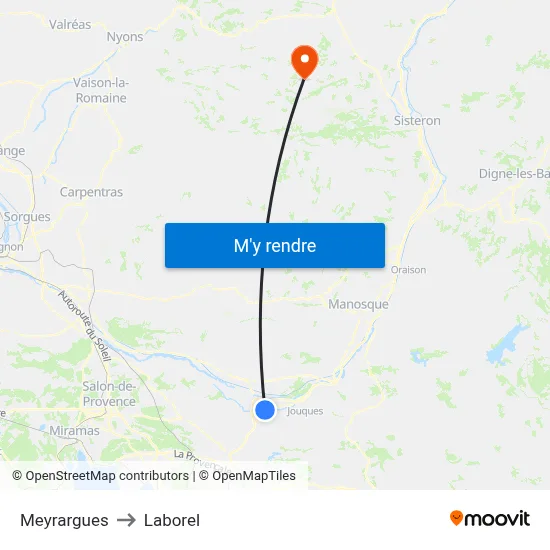 Meyrargues to Laborel map