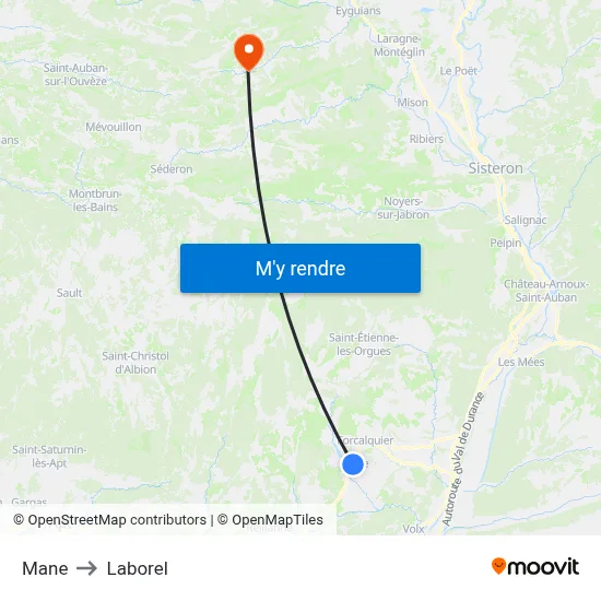 Mane to Laborel map