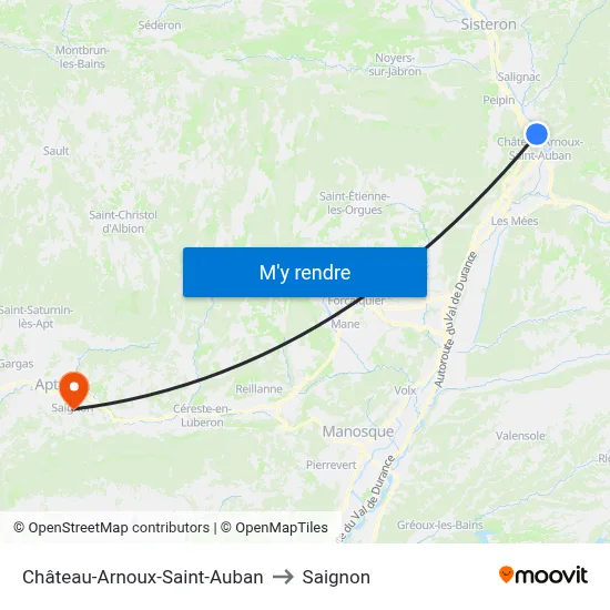 Château-Arnoux-Saint-Auban to Saignon map