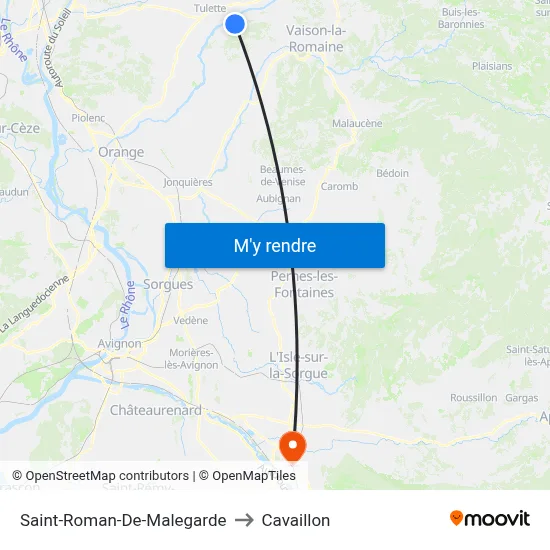 Saint-Roman-De-Malegarde to Cavaillon map