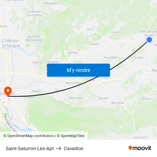 Saint-Saturnin-Lès-Apt to Cavaillon map