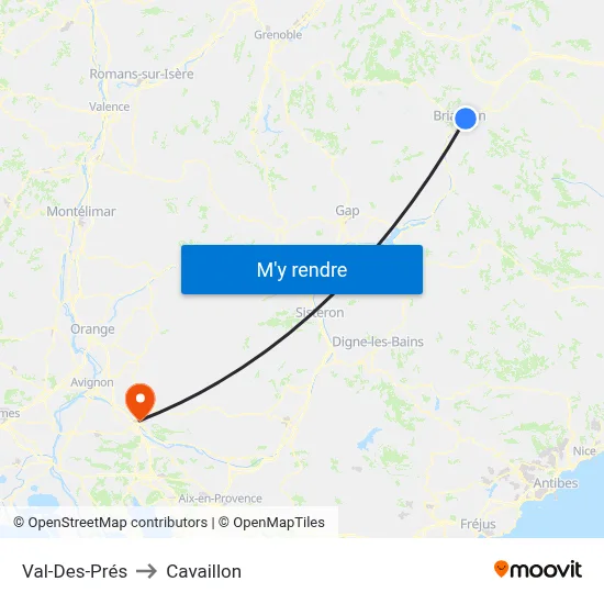 Val-Des-Prés to Cavaillon map