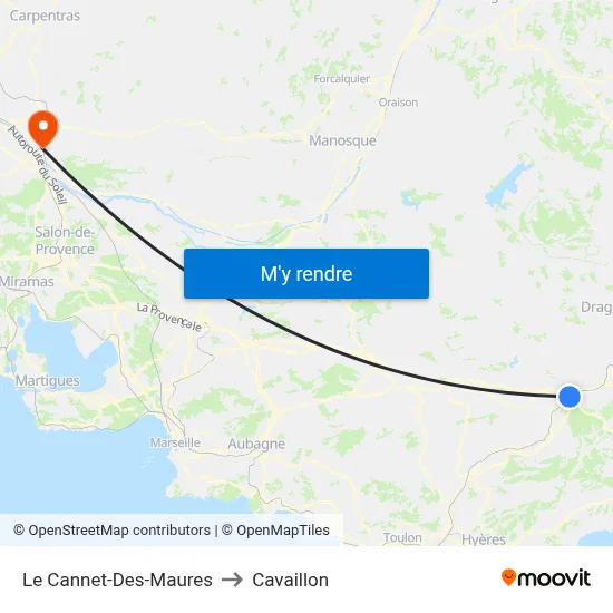 Le Cannet-Des-Maures to Cavaillon map