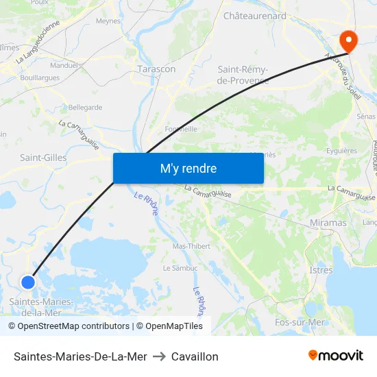 Saintes-Maries-De-La-Mer to Cavaillon map
