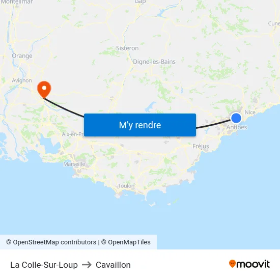 La Colle-Sur-Loup to Cavaillon map