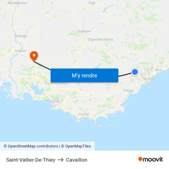 Saint-Vallier-De-Thiey to Cavaillon map