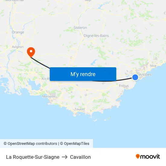 La Roquette-Sur-Siagne to Cavaillon map